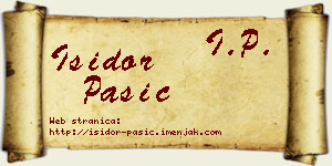 Isidor Pašić vizit kartica